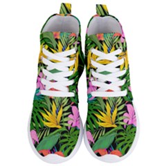 Tropical Greens Leaves Design Women s Lightweight High Top Sneakers by Simbadda