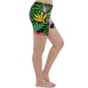 Tropical Greens Leaves Design Lightweight Velour Yoga Shorts View3