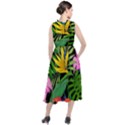 Tropical Greens Leaves Design Round Neck Boho Dress View2