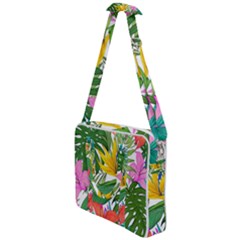 Tropical Greens Leaves Monstera Cross Body Office Bag