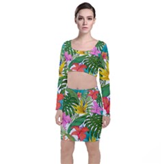 Tropical Greens Leaves Monstera Top And Skirt Sets by Simbadda