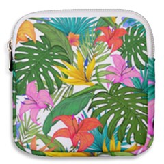 Tropical Greens Leaves Monstera Mini Square Pouch by Simbadda