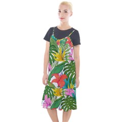 Tropical Greens Leaves Monstera Camis Fishtail Dress