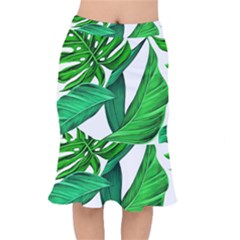 Leaves Tropical Monstera Summer Short Mermaid Skirt by Simbadda