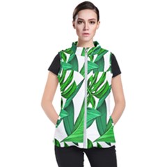 Leaves Tropical Monstera Summer Women s Puffer Vest by Simbadda