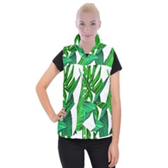 Leaves Tropical Monstera Summer Women s Button Up Vest by Simbadda