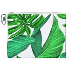 Leaves Tropical Monstera Summer Canvas Cosmetic Bag (xxl) by Simbadda