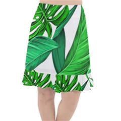 Leaves Tropical Monstera Summer Fishtail Chiffon Skirt