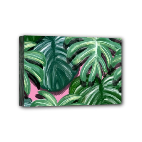 Painting Leaves Tropical Jungle Mini Canvas 6  X 4  (stretched) by Simbadda