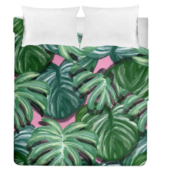 Painting Leaves Tropical Jungle Duvet Cover Double Side (Queen Size)