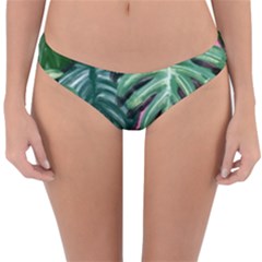 Painting Leaves Tropical Jungle Reversible Hipster Bikini Bottoms by Simbadda