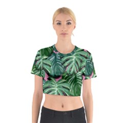 Painting Leaves Tropical Jungle Cotton Crop Top by Simbadda