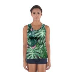 Painting Leaves Tropical Jungle Sport Tank Top  by Simbadda