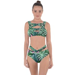 Painting Leaves Tropical Jungle Bandaged Up Bikini Set  by Simbadda