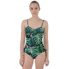 Painting Leaves Tropical Jungle Sweetheart Tankini Set by Simbadda