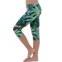 Painting Leaves Tropical Jungle Kids  Lightweight Velour Capri Leggings  View2