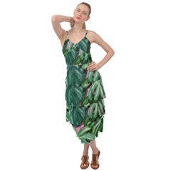 Painting Leaves Tropical Jungle Layered Bottom Dress