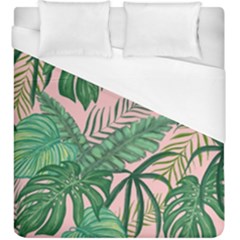 Tropical Greens Leaves Design Duvet Cover (king Size) by Simbadda