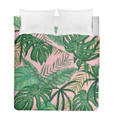 Tropical Greens Leaves Design Duvet Cover Double Side (full/ Double Size) by Simbadda