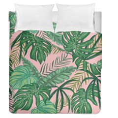 Tropical Greens Leaves Design Duvet Cover Double Side (queen Size) by Simbadda