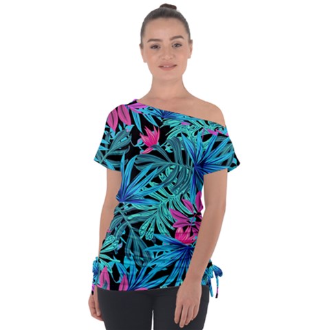 Leaves Picture Tropical Plant Tie-up Tee by Simbadda