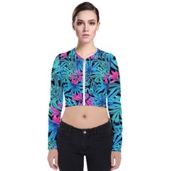 Leaves Picture Tropical Plant Long Sleeve Zip Up Bomber Jacket