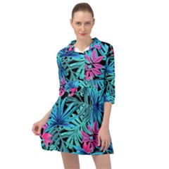 Leaves Picture Tropical Plant Mini Skater Shirt Dress by Simbadda