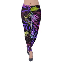 Leaves Nature Design Plant Velvet Leggings by Simbadda