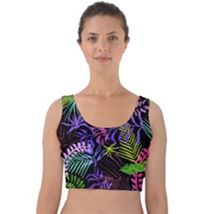 Leaves Nature Design Plant Velvet Crop Top by Simbadda