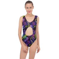 Leaves Nature Design Plant Center Cut Out Swimsuit by Simbadda