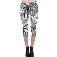 Drawing Leaves Nature Picture Capri Leggings  by Simbadda