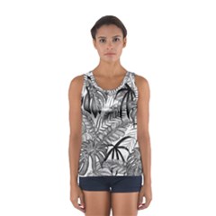 Drawing Leaves Nature Picture Sport Tank Top  by Simbadda