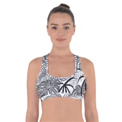 Drawing Leaves Nature Picture Cross Back Sports Bra by Simbadda