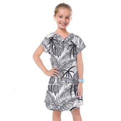 Drawing Leaves Nature Picture Kids  Drop Waist Dress by Simbadda