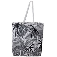 Drawing Leaves Nature Picture Full Print Rope Handle Tote (large) by Simbadda