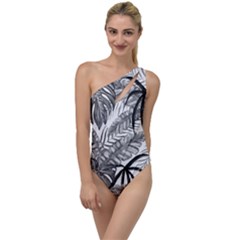 Drawing Leaves Nature Picture To One Side Swimsuit by Simbadda