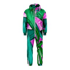 Tropical Greens Monstera Summer Hooded Jumpsuit (kids)