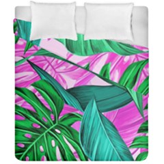 Tropical Greens Monstera Summer Duvet Cover Double Side (california King Size) by Simbadda