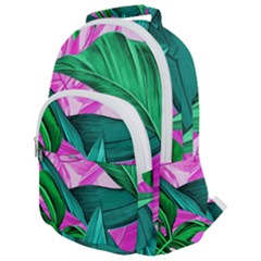 Tropical Greens Monstera Summer Rounded Multi Pocket Backpack by Simbadda