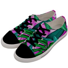 Tropical Greens Monstera Summer Men s Low Top Canvas Sneakers by Simbadda