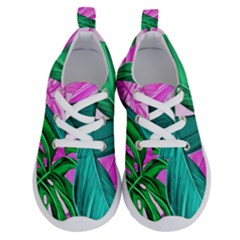 Tropical Greens Monstera Summer Running Shoes by Simbadda