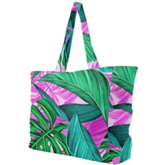 Tropical Greens Monstera Summer Simple Shoulder Bag by Simbadda