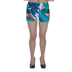 Leaves Tropical Summer Exotic Skinny Shorts by Simbadda