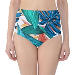 Leaves Tropical Summer Exotic Classic High-waist Bikini Bottoms by Simbadda