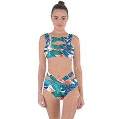 Leaves Tropical Summer Exotic Bandaged Up Bikini Set  by Simbadda