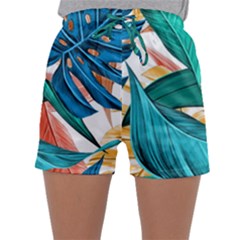 Leaves Tropical Summer Exotic Sleepwear Shorts by Simbadda