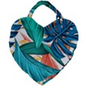 Leaves Tropical Summer Exotic Giant Heart Shaped Tote View1