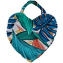 Leaves Tropical Summer Exotic Giant Heart Shaped Tote View2