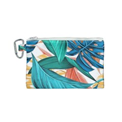 Leaves Tropical Summer Exotic Canvas Cosmetic Bag (small) by Simbadda