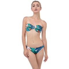 Leaves Tropical Summer Exotic Classic Bandeau Bikini Set by Simbadda